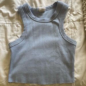 light blue tank top